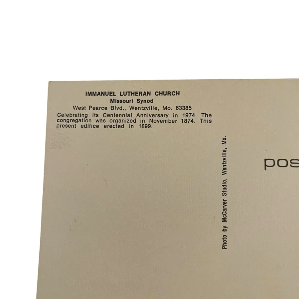 3 Unused Vintage Post Cards Immanuel Lutheran Church Missouri Synod Unposted